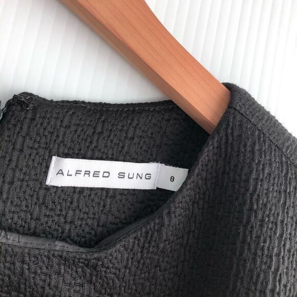 Alfred Sung sleeveless LBD little black dress sheath wedding guest size 8 - Picture 6 of 8